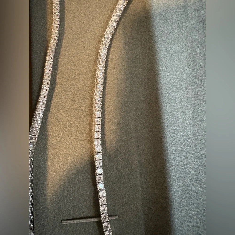 X SOLD X 18” Lab Created White Sapphire Sterling Silver Tennis Necklace - Picture 6 of 7